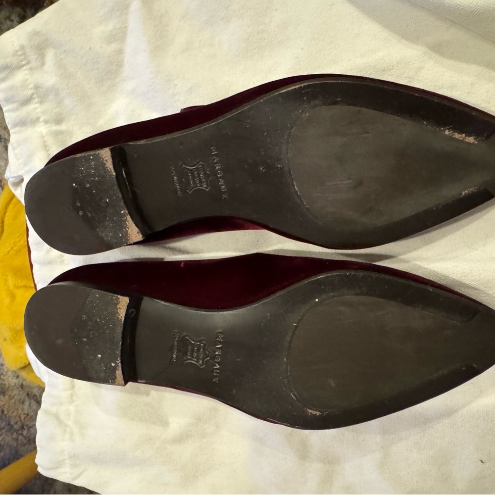 Margaux Burgundy Velvet Flats - Picture 4 of 6